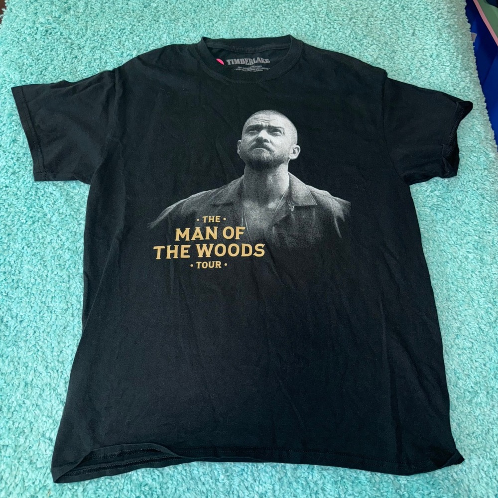 Justin Timberlake The Man Of The Woods Tour‎ Black Graphic T Shirt